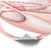 Pink Coquette Two-tu Cute Ballerina Birthday ポスター (角)