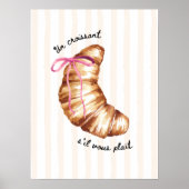 Pink Coquette Un Croissant S'il Vous Plaît Poster ポスター (正面)