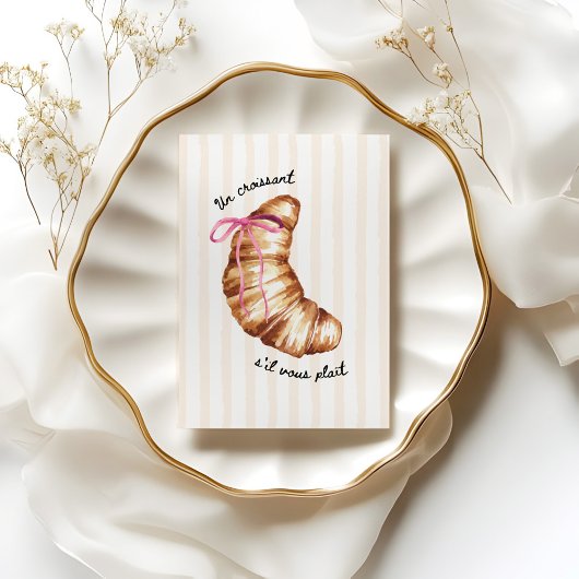 Pink Coquette Un Croissant S'il Vous Plaît Poster ポスター
