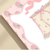 Pink Coquette Vintage Cake Bows Birthday 招待状