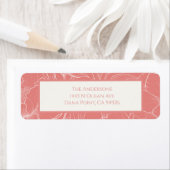 Pink Coral Botanical Minimalist Wedding ラベル (インサイチュ)