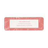 Pink Coral Botanical Minimalist Wedding  ラベル (正面)