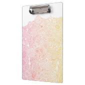 Pink Coral Elegant Artist Personalized Name クリップボード (左)