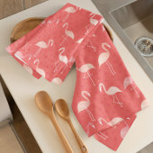 Pink Coral Red Flamingo Pattern Personalized キッチンタオル