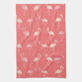 Pink Coral Red Flamingo Pattern Personalized キッチンタオル (縦)