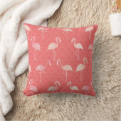 Pink Coral Red Flamingo Seamless Pattern クッション (ブランケット)