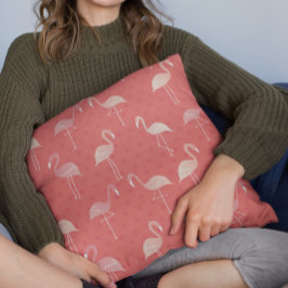 Pink Coral Red Flamingo Seamless Pattern クッション