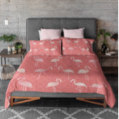 Pink Coral Red Flamingo Seamless Pattern 枕カバー