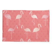 Pink Coral Red Flamingo Seamless Pattern 枕カバー (裏面)