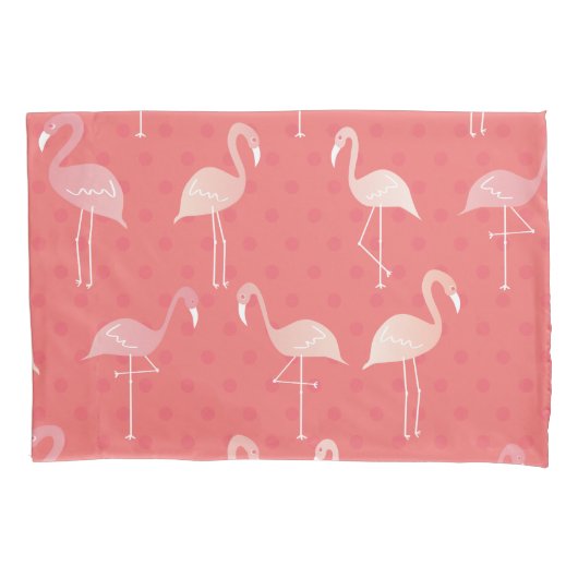Pink Coral Red Flamingo Seamless Pattern 枕カバー (正面)