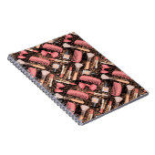 Pink Cosmetics Pattern Glitter  ノートブック (右側)