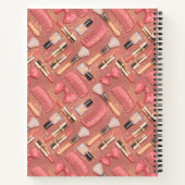 Pink Cosmetics Pattern Glitter ノートブック (裏面)