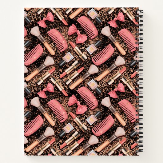 Pink Cosmetics Pattern Glitter  ノートブック (裏面)