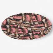 Pink Cosmetics Pattern Glitter ペーパープレート (アングル)