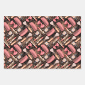 Pink Cosmetics Pattern Glitter  ラッピングペーパーシート (正面3)