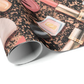 Pink Cosmetics Pattern Glitter  ラッピングペーパー (ロールコーナー)