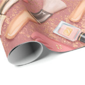 Pink Cosmetics Pattern Glitter  ラッピングペーパー (ロールコーナー)