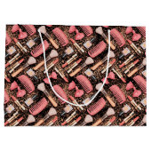 Pink Cosmetics Pattern Glitter  ラージペーパーバッグ (裏面)