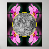 Pink Cosmosフラワーフレーム自分の写真を作成 ポスター (正面)