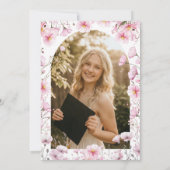 Pink Cosmos & Bee Graduation Invitation 招待状 (裏面)