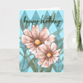 Pink Cosmos Birthday カード (正面)