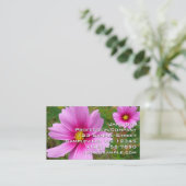 Pink Cosmos Flowers Wildflower 名刺 (スタンド正面)