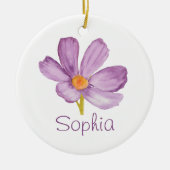 Pink Cosmos OCTOBER Birth Flower Custom Name セラミックオーナメント (正面)