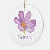 Pink Cosmos OCTOBER Birth Flower Custom Name セラミックオーナメント (左)