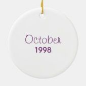 Pink Cosmos OCTOBER Birth Flower Custom Name セラミックオーナメント (裏面)