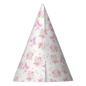 Pink Cottage Rose with Bow Coquette  パーティーハット (裏面)