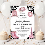 Pink Country Cowgirl Baby Shower 招待状