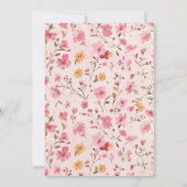 Pink Country Floral Baby Shower  招待状 (裏面)