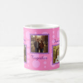 Pink Couple Photo Design with Custom Text Coffee M コーヒーマグカップ (正面右)