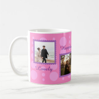 Pink Couple Photo Design with Custom Text Coffee M コーヒーマグカップ
