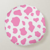 Pink Cow Print Decorative Pillow ラウンドクッション (裏面)