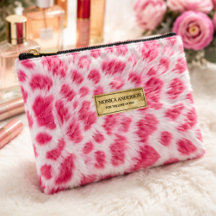 Pink Cow Print Faux Fur