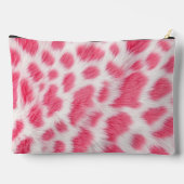 Pink Cow Print Faux Fur アクセサリーポーチ (裏面)