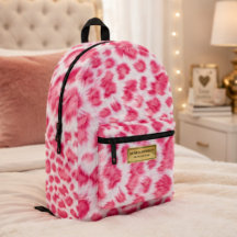 Pink Cow Print Faux Fur