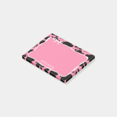 Pink Cow Print & White Bow With Your Name ポストイット (アングル)