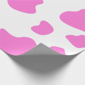 Pink cow spots pattern, animal fur print in pastel ラッピングペーパー (角)