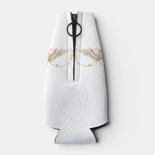 Pink Cowboy Hat Rustic Wedding ボトルクーラー (裏面)