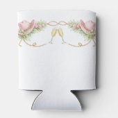Pink Cowboy Hat Rustic Wedding 缶クーラー (裏面)