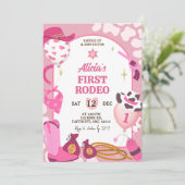 Pink Cowboy Rodeo Birthday Invitation 招待状 (スタンド正面)