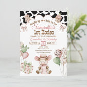 Pink Cowgirl 1st Birthday Invitation | First Rodeo 招待状 (スタンド正面)