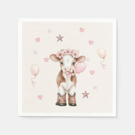 Pink Cowgirl Birthday | Farm Theme 1st  スタンダードカクテルナプキン