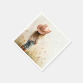 Pink Cowgirl Birthday | Farm Theme 1st スタンダードカクテルナプキン (角)