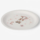 Pink Cowgirl Birthday | Farm Theme 1st  ペーパープレート (アングル)