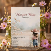 Pink Cowgirl Birthday Invitation | Farm Theme セーブザデート