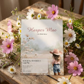 Pink Cowgirl Birthday Invitation | Farm Theme セーブザデート