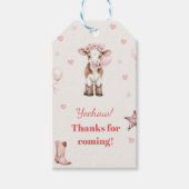 Pink Cowgirl Birthday Invitation | Farm Theme 1st ギフトタグ (正面)